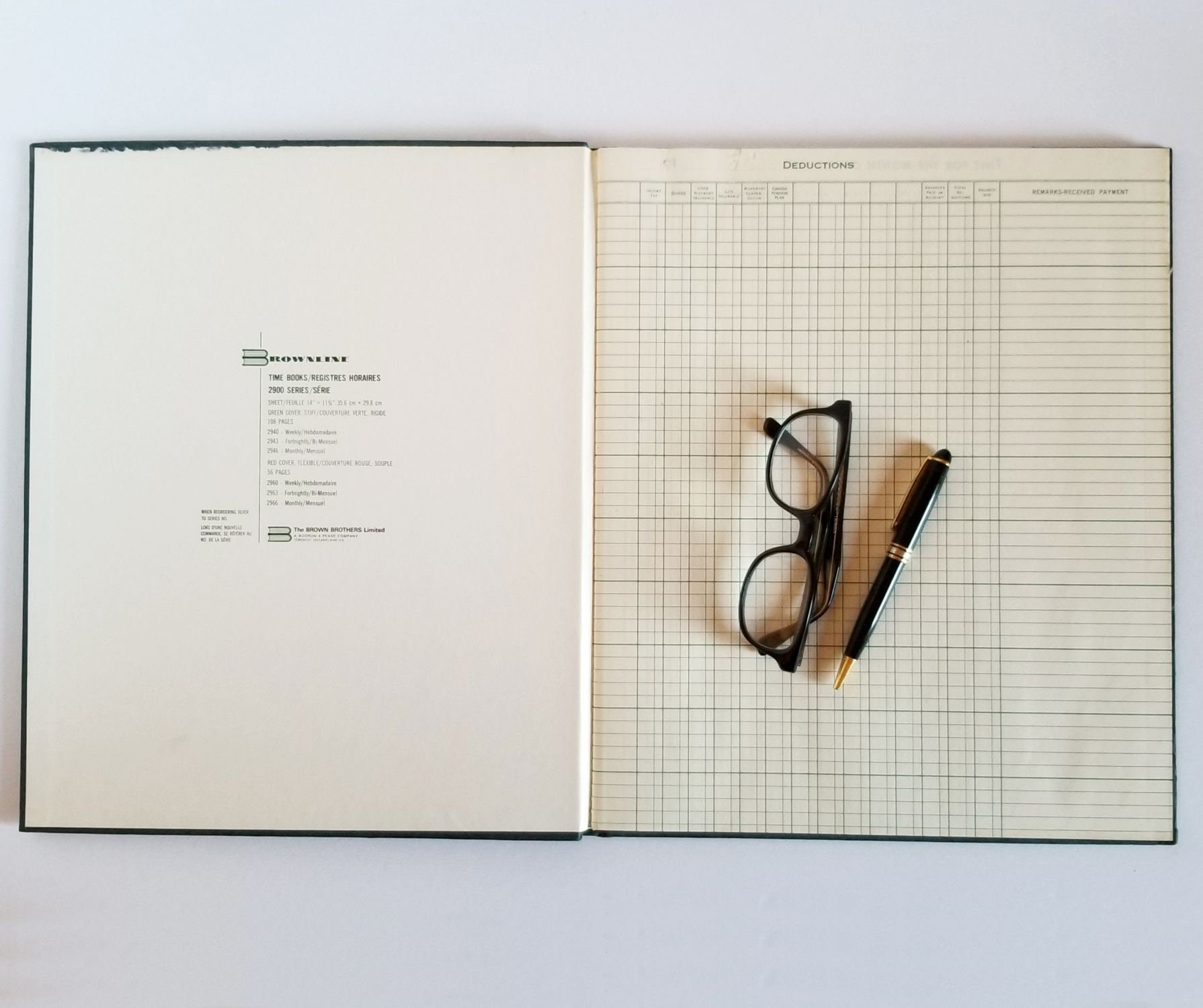 Monthly Time Book Unused Green Ledger Book Vintage Etsy