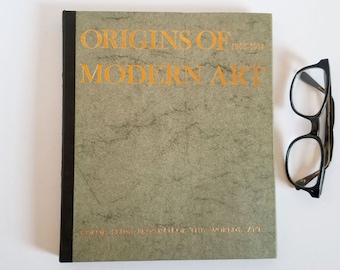 Origins of Modern Art - John Galloway - Vintage Illustrated Hardcover Art History Book w 24 Color Slides of Famous Paintings