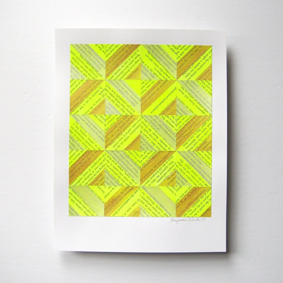 Gold Mosaic Tile Art Book Paper Collage Art Story Etsy