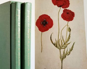 Botanical Art Book Set - The Work of Jacques Le Moyne de Morgues - Vintage Hardcover