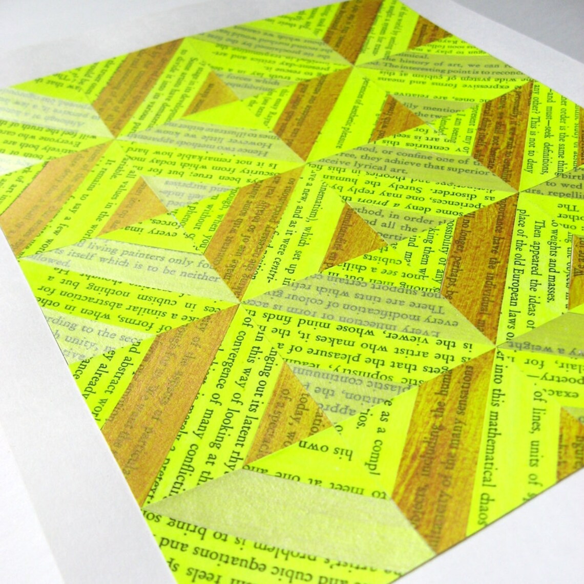 Gold Mosaic Tile Art Book Paper Collage Art Story Etsy