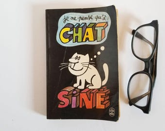 French Cat Cartoon Book by Siné - Vintage Le Livre de Poche Paperback