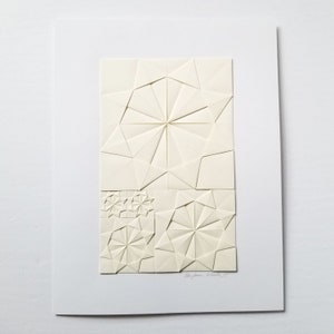 Ivory Paper Collage Art Origami Sketch No2 Original Modern Minimalist Art Paper Anniversary Gift image 3