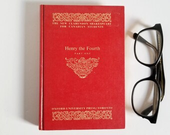 Henry the Fourth Part One - William Shakespeare Play - Vintage Red Hardcover Book - Classic English Literature - School Textbook