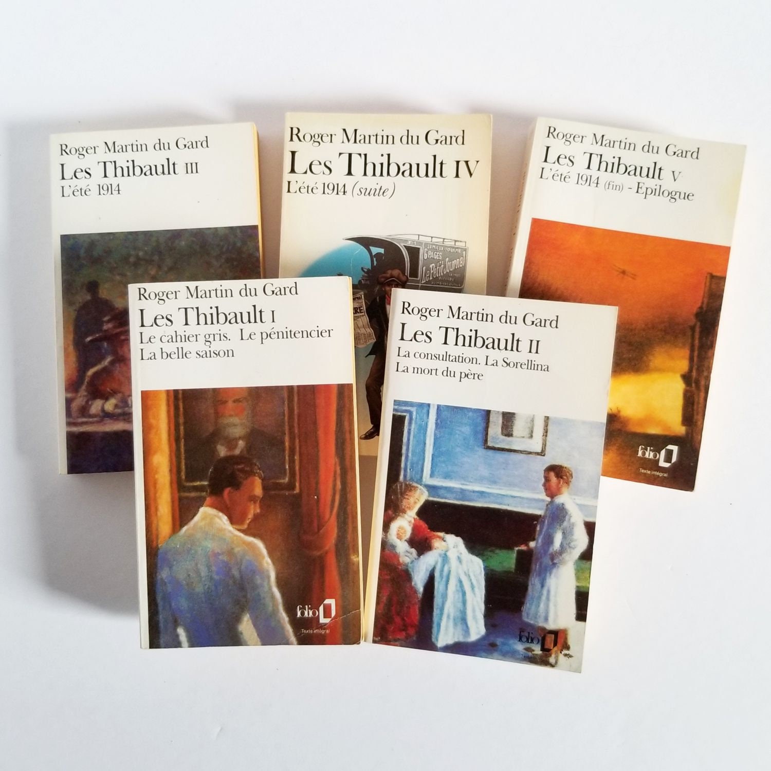 文学・小説 ROGER MARTIN DU GARD GALLIMARD Les Thibault Books - Roger Martin du Gard - Vintage Set of 5