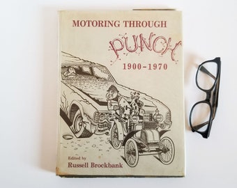 Motoring Through Punch 1900 to 1970 - Vintage Hardcover Book Automobile Cartoons