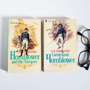 Set of 2 Horatio Hornblower Novels - Vintage C S Forester Pan Paperback Books - Lieutenant Hornblower, and the Atropos