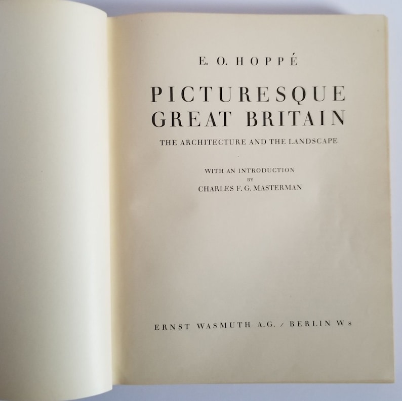 British Photography Art Book Picturesque Great Britain by E O Hoppé Vintage 1926 Green Hardcover Book Architecture & Landscape image 4