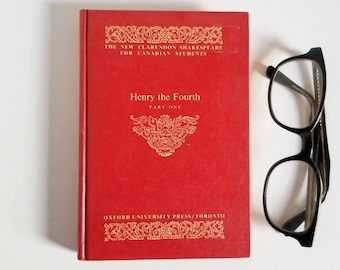 Henry the Fourth Part One - William Shakespeare Play - Vintage Red Hardcover Book - School Textbook