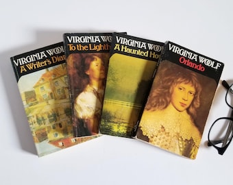 Virginia Woolf Novel Set - Vintage Paperback Books - Orlando, Writer's Diary, Haunted House, To the Lighthouse