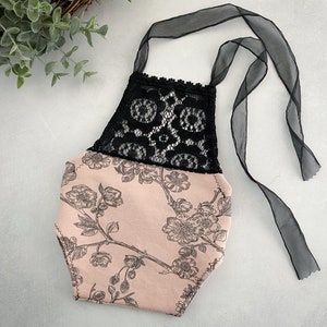 Newborn Girl Prop Outfit - Pink & Black Lace Floral Romper - Ready to Ship