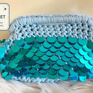 Complete sequin crochet bag kit – Pattern included – DIY crochet for women