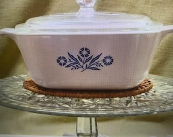 Vintage Corning Ware täckt skål