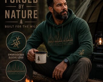 Felpa con cappuccio Forest – Felpa nordica da esterno in cotone foderata in pile SKOGAR