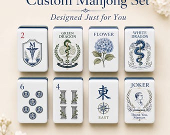 Personalized Mahjong Set, Custom American Mahjong Gift, UV Printed Acrylic Tiles, Custom Logo Name Photo Mahjong Set