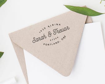 Sello de dirección personalizado, sello de dirección de devolución con tinta propia, sello de dirección personalizado, estilo de letras modernas