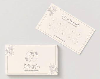 Editable Minimalist Beauty Loyalty Card Template | Lash, Nail & Hair Businesses