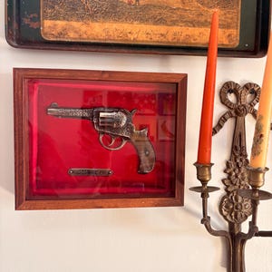 Vintage Embosograph Colt .38 Revolver Shadowbox Display
