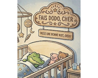 Póster infantil de caimán de pantano / Decoración de pared con animales de pantano