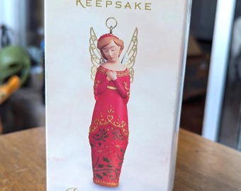 Hallmark Joyful Tidings Cordelia Red & Gold Angel Christmas Ornament 4" NIB