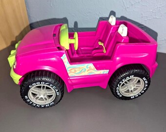 Barbie Jeep Wrangler 1999 Pink & Green Beach Cruiser (incomplete) Vintage