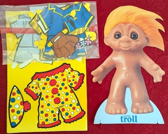 Norfin Trolls Paper Doll 1992 Vintage ephemera, opened, please see photos