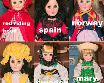 Effanbee Dolls of the World - Choose Your Doll - China, Russia, Red Riding Hood, Sweden, Brazil, International 1976 - Vintage Vinyl 11.5"