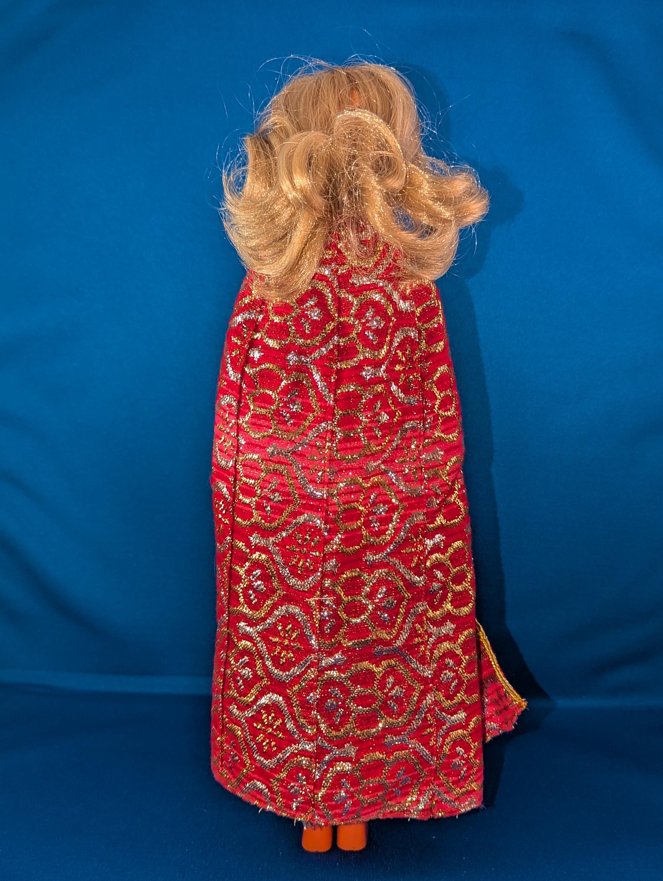 Barbie Shine for TV Time 1978 Red Brocade Dress & Cape #9835 GOOD