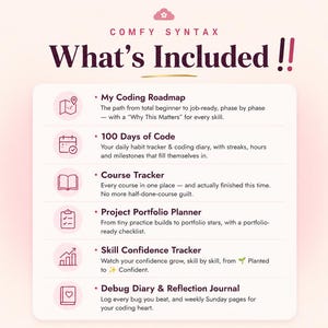 Coding Planner | 100 Days Habit Tracker | Excel Google Sheets (Digital Download) immagine 2