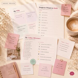Vision Board per programmatori (stampabile) / Obiettivi per sviluppatori, Motivazione per le donne nel settore tecnologico / PDF stampabile immagine 4