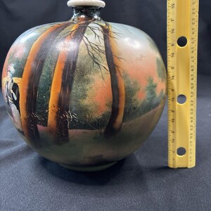 Antique Royal Nippon Japanese Nishiki Hand Painted Round Vase Numbered 156/963 image 4