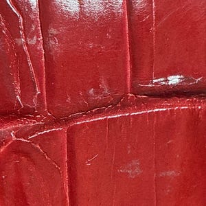 Vintage Brighton Penelope Bucket Shoulder Bag Croc Embossed Red Leather Purse image 14