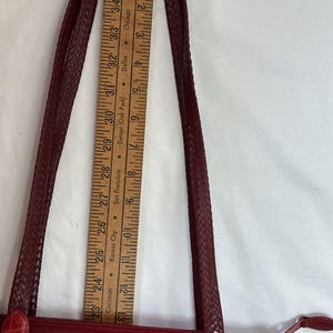 Vintage Brighton Penelope Bucket Shoulder Bag Croc Embossed Red Leather Purse image 10
