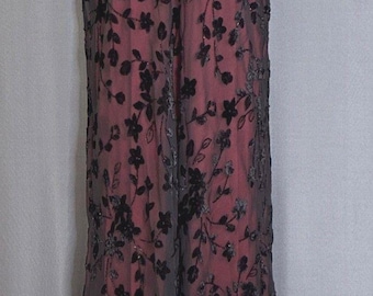 Y2K A Fortiori Red Burnout Velvet Dress Gown Sz 7/8 Romance Whimsigoth Fairy 90s
