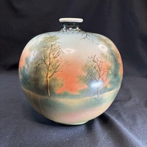 Antique Royal Nippon Japanese Nishiki Hand Painted Round Vase Numbered 156/963 image 8