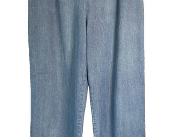 Talbots Hohe Taille Jeans mit seitlichem Reißverschluss Vintage Größe 12P Blau Denim Baumwolle Flache Vorderseite