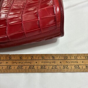 Vintage Brighton Penelope Bucket Shoulder Bag Croc Embossed Red Leather Purse image 7