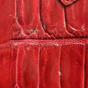 Vintage Brighton Penelope Bucket Shoulder Bag Croc Embossed Red Leather Purse image 13