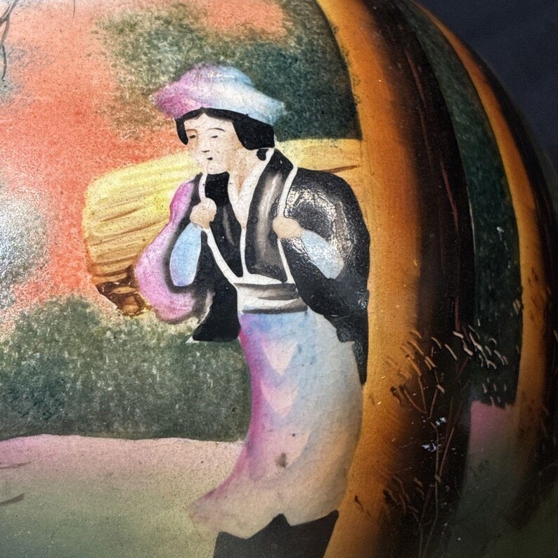 Antique Royal Nippon Japanese Nishiki Hand Painted Round Vase Numbered 156/963 image 3
