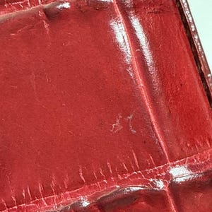 Vintage Brighton Penelope Bucket Shoulder Bag Croc Embossed Red Leather Purse image 15