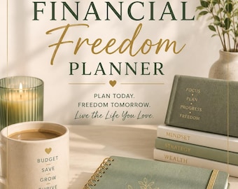 Financial Freedom Planner | Budget, Debt Payoff, Savings Tracker (Digital Download)