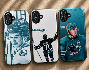 Macklin Celebrini-telefoonhoes NHL Ice Hockey Cover voor iPhone 17Pro, 16, 15, 14, 13, 12, 11, Samsung S26, S25, S24, S23, A16, A35, A55, Pixel