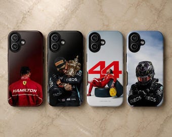 Lewis Hamilton telefoonhoesje Ferrari Formula 1 Cover voor iPhone 17Pro, 16, 15, 14, 13, 12 Samsung S25, S24, S23, S22, A16, A26, Pixel 9, 8, 7