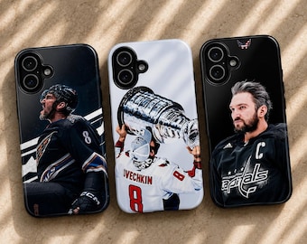 Alexander Ovechkin-telefoonhoesje NHL ijshockeycover voor iPhone 17Pro, 16, 15, 14, 13, 12, 11, Samsung S26, S25, S24, S23, A16, A35, A55 Pixel