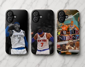 Carmelo Anthony telefoonhoesje NBA Basketball Tough Cover voor iPhone 17Pro, 16, 15, 14, 13, 12, 11, Samsung S26, S25, S24, S23, A16 Pixel 8, 9