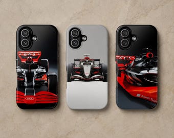 Audi F1 Phone Case Formula 1 Cover voor iPhone 17Pro, 16, 15, 14, 13, 12 Samsung S25, S24, S23, S22, A16, A26, A55 Pixel 10, 9 Pro, 8, 7