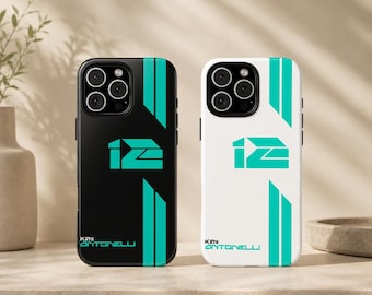 Kimi Antonelli-telefoonhoes Formule 1 Mercedes Cover voor iPhone 17Pro, 16, 15, 14, 13, 12, 11, Samsung S26, S25, S24, S23, A35, A55, Pixel 8