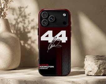 Lewis Hamilton telefoonhoesje Formule 1 Ferrari Cover voor iPhone 17Pro, 16, 15, 14, 13, 12, 11, Samsung S26, S25, S24, S23, A35, A55, Pixel 8