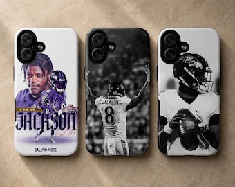 Lamar Jackson Phone Case NFL Football Cover voor iPhone 17Pro, 16, 15, 14, 13, 12 Samsung S25, S24, S23, S22, A16, A26, A55, Pixel 9, 8, 7
