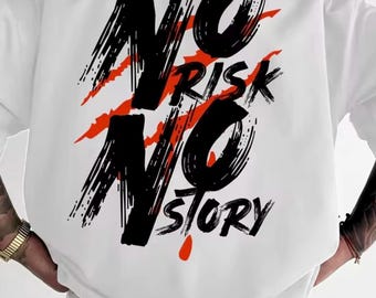 Geen risico/Geen verhaal oversized t-shirt